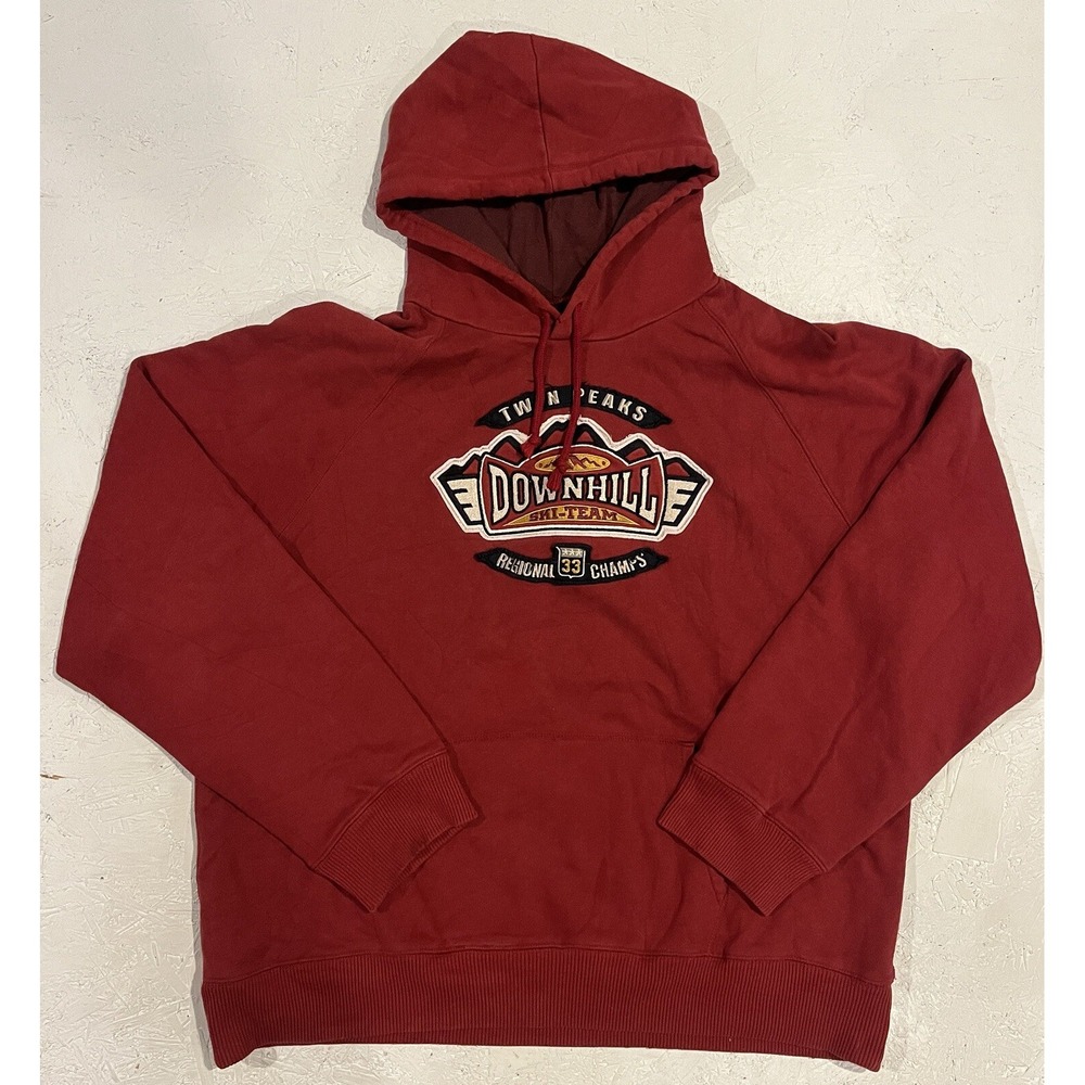 Y2K Vintage Urban Up Pipeline Twin Peaks Ski Team 2XL Red‎ Embroidered Mens